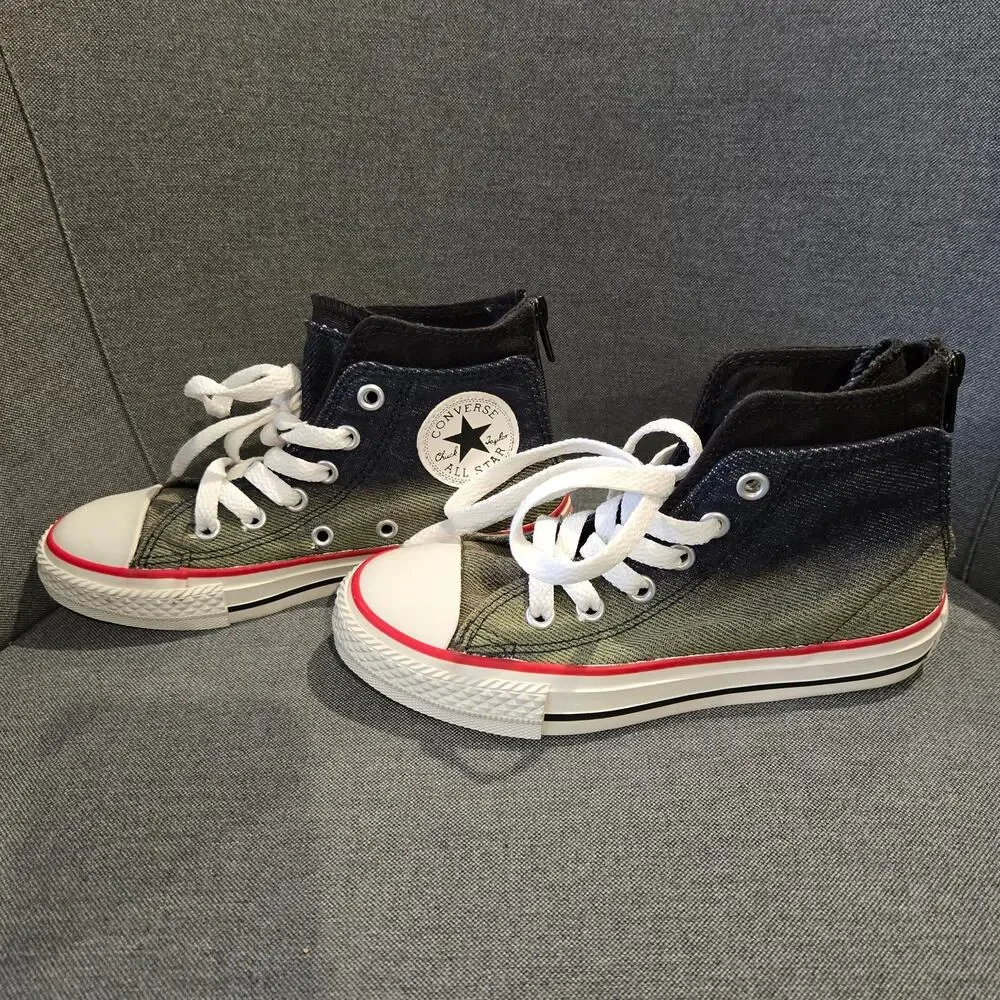 Converse Junior Chuck Taylor Zip Back Hi Top 6Y Sneakers sz 12
